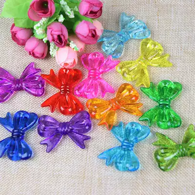 Bow beaded transparent color loose beads Acrylic beads Handmade diy creative jewelry imitation crystal beaded