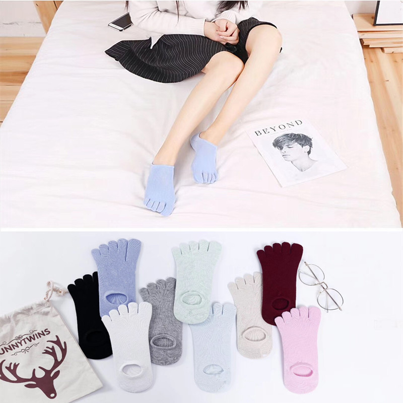 Five-finger socks summer thin cotton breathable toe socks shallow Korean cute boat socks five-toe socks