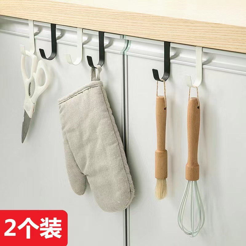 Holistic cabinet door hook-free kitchen door back stainless steel hooked dormitory cabinet door hook hook clothes rack