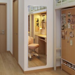 Mirror Dormitory Wall Self-Adhesive Full-Length Mirror Dressing Mirror Cosmetic Mirror Wall Hanging Adhesive Cabinet Door For Home Glass Full-Length Mirror