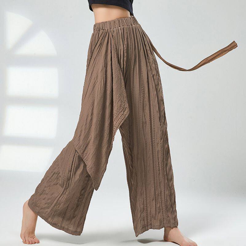 Modern trousers practice classical dance dress female savory flow Chinese dance training broad leg pants art kaki training suit