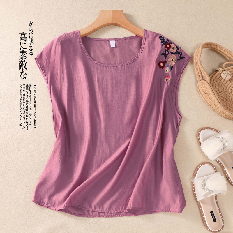 Artistic Solid Color Retro Camisole 2026 Summer New Casual Loose Versatile Cotton and Linen Sleeveless Top for Moms