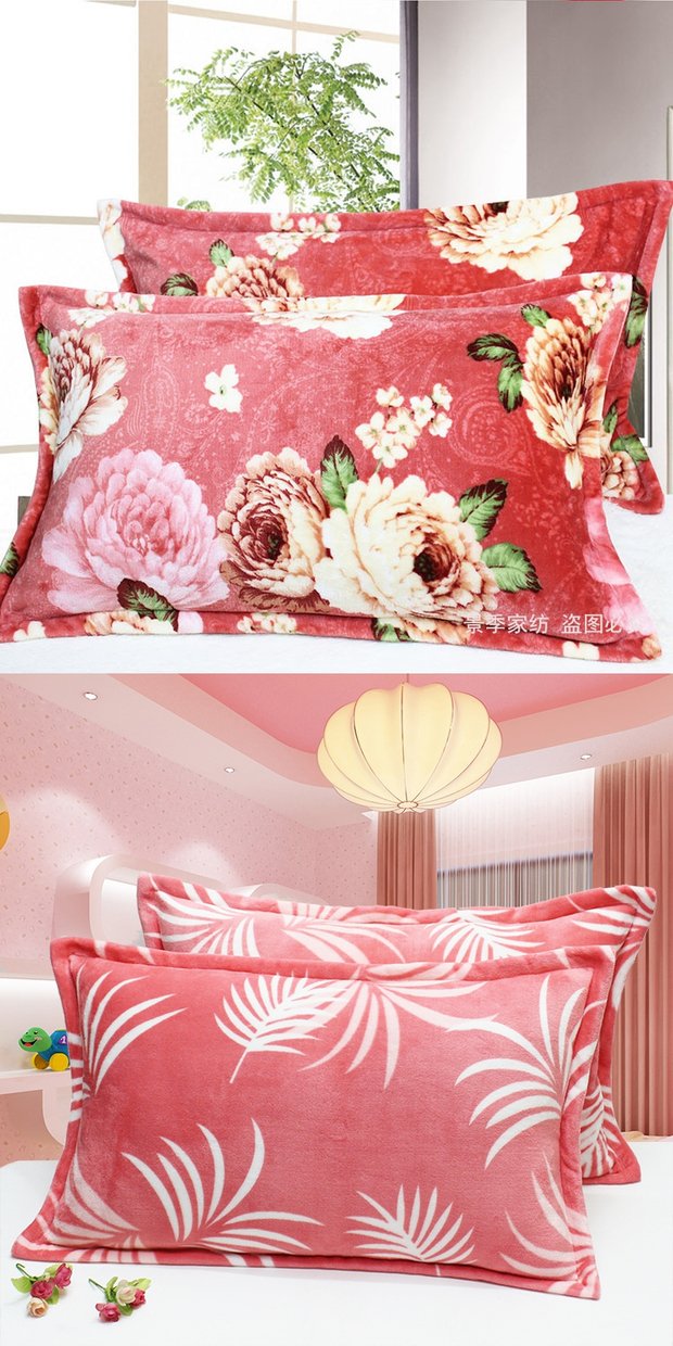 Mùa đông dày flannel vỏ gối ấm Falais vỏ gối 48X74 san hô lông cừu đơn gối - Gối trường hợp gối chặn vỏ đỗ