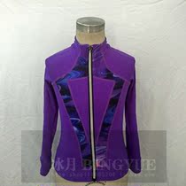 Ice moon custom-made figure skating clothes performance clothes adult children color stitching slim top