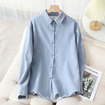 The plug shirt women corduroy winter warm shirt College of Literature and Art 2021 new shirt superimposed on the blouse