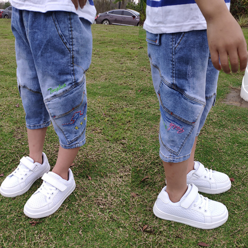 Chàng trai mặc quần short denim 2020 ngựa mặc quần mùa hè quần bảy điểm trẻ mới mỏng vừa quần năm điểm của trẻ em.