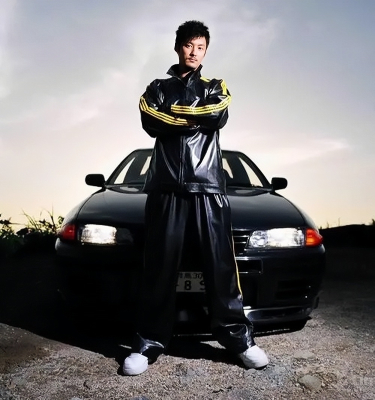 Initial D Night Kids Kenichi Nakazato and Shawn Yue's Same Style Leather Jacket and Pants Coach Outfit