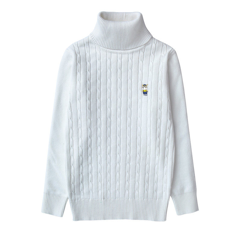 2021 new girl's sweater high-neck warm autumn and winter middle-aged children's baby thickened pullover sweater