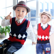 College wind children vest horse jacket baby sweater 2021 spring clothing new childrens clothing tide knitted horse waist