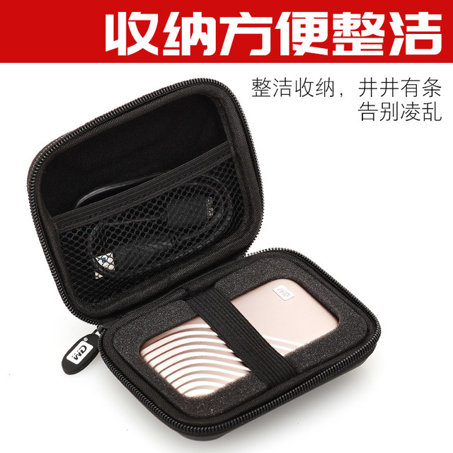 Suitable for Wd Western Digital Mobile Solid-State Drive Storage Bag, Western Digital Ssd Hard Drive Bag, Sponge Shockproof and Anti-Drop Hard Shell Bag