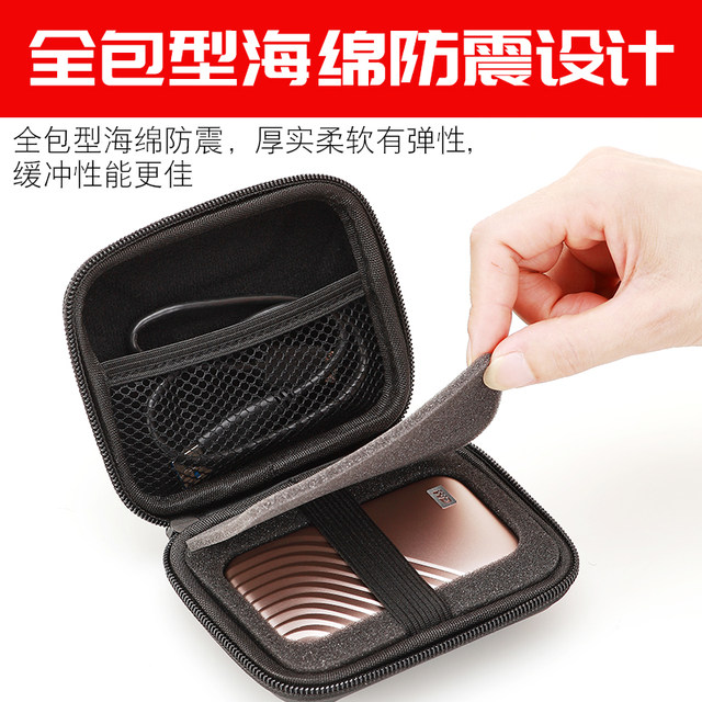 Suitable for Wd Western Digital Mobile Solid-State Drive Storage Bag, Western Digital Ssd Hard Drive Bag, Sponge Shockproof and Anti-Drop Hard Shell Bag