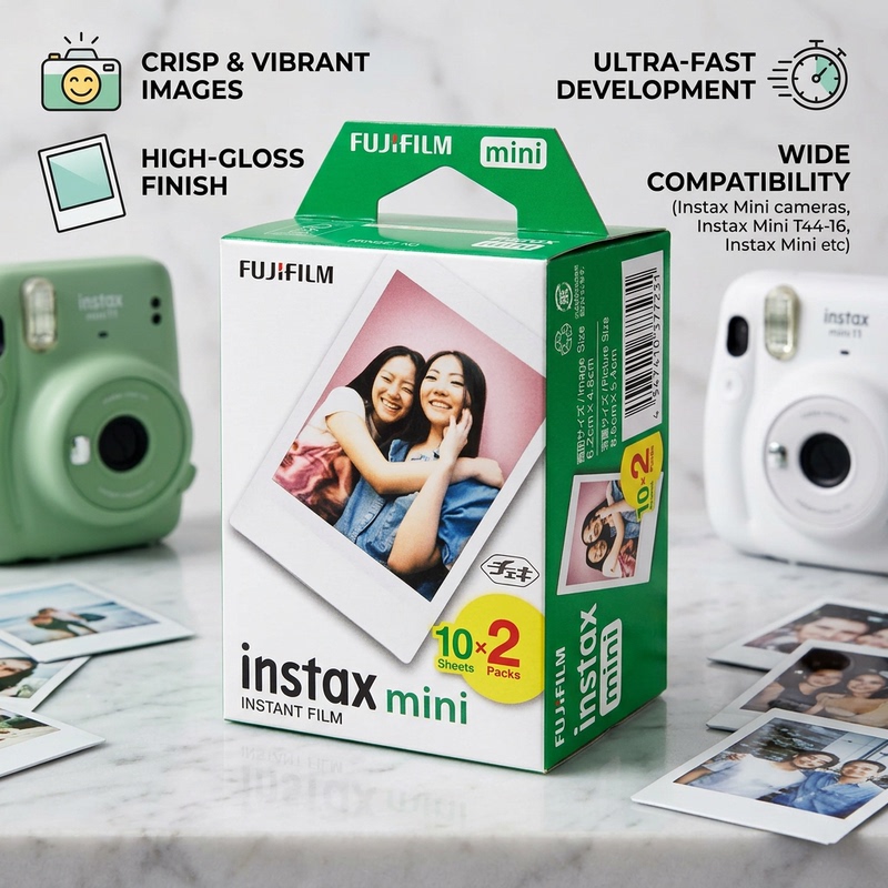 Fuji Instax Instant Camera 3inch White Border Mini Photo Paper 7+/11/12/13/99/40 Universal Mini