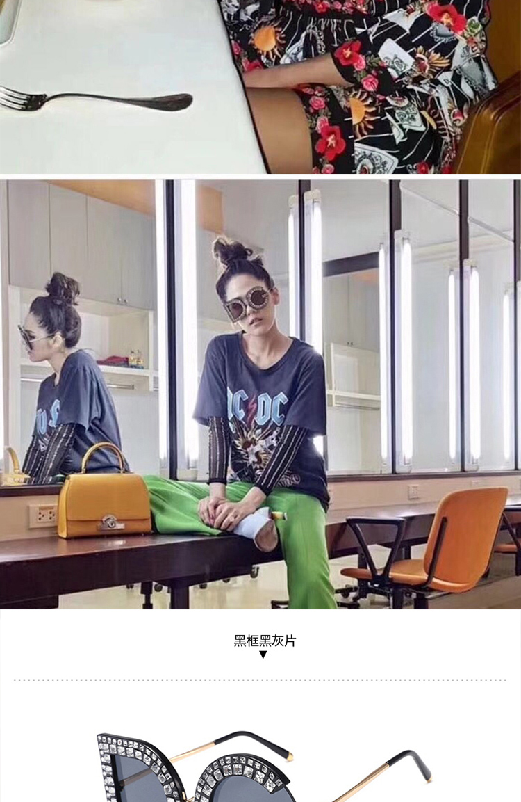 Ngôi sao chữ lớn kính râm nữ 2018 mới Di Li hotba với đoạn kim cương lưới đỏ kính râm thủy triều mat kinh hang hieu
