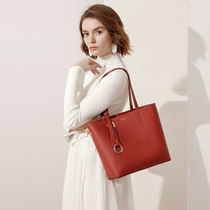 FinebagStudio2021 new leather tote bag womens bag large capacity one shoulder fashion all-match red