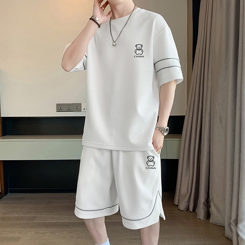 Men's Pajamas Summer Ice Silk Short-Sleeved 2026 New Summer Thin Youth Large Size Men's Home Wear Set Men
