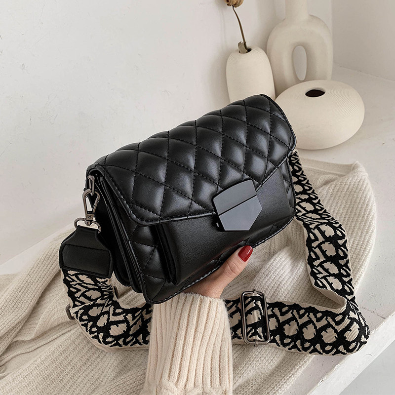 2021 New Leather Net Red Lingge Small Square Bag Broadband Crossbody Bag Versatile Ins One Shoulder Women's Bag Soft Leather - Taobao