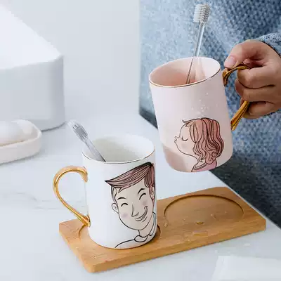 Couple mouthwash mugs ceramic pair home dressing room brushing cups Nordic wash cups toothbrushes Cup creative ins