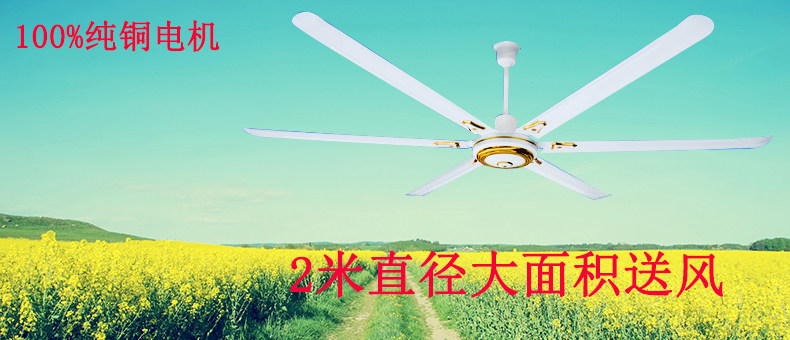 Потолочный вентилятор 志高工业纯铜芯吊扇2米特大强力80寸家用工厂风扇1.5米吊扇王特价