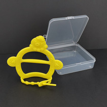 4 4 months old baby anti-fall hand ring tooth rubber food grade silicone gel baby bites the grinding tooth stick toy can be boiled