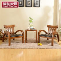 Solid wood leisure table and chair combination Ebony indoor leisure table and chair three-piece balcony leisure table and chair kit