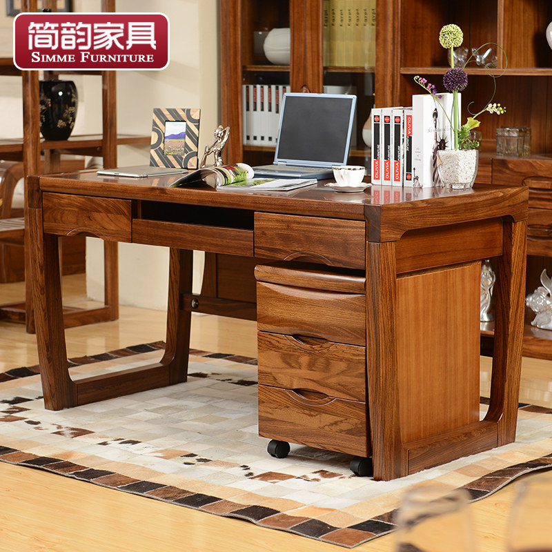 Jianyun Antique Desk Modern New Chinese Style Desk Study Furniture Ebony Wood All Solid Wood Writing Desk Calligraphy Desk