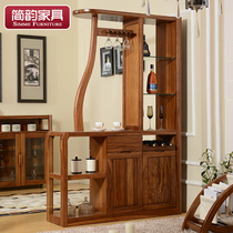 Solid Wood Hall Cabinet partition cabinet wine cabinet New Chinese door Hall Cabinet double-sided porch cabinet solid wood ebony Hall Cabinet