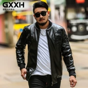 Mùa thu và mùa đông mới giản dị áo khoác nam lớn chất béo cộng với phân bón XL áo khoác da trẻ béo