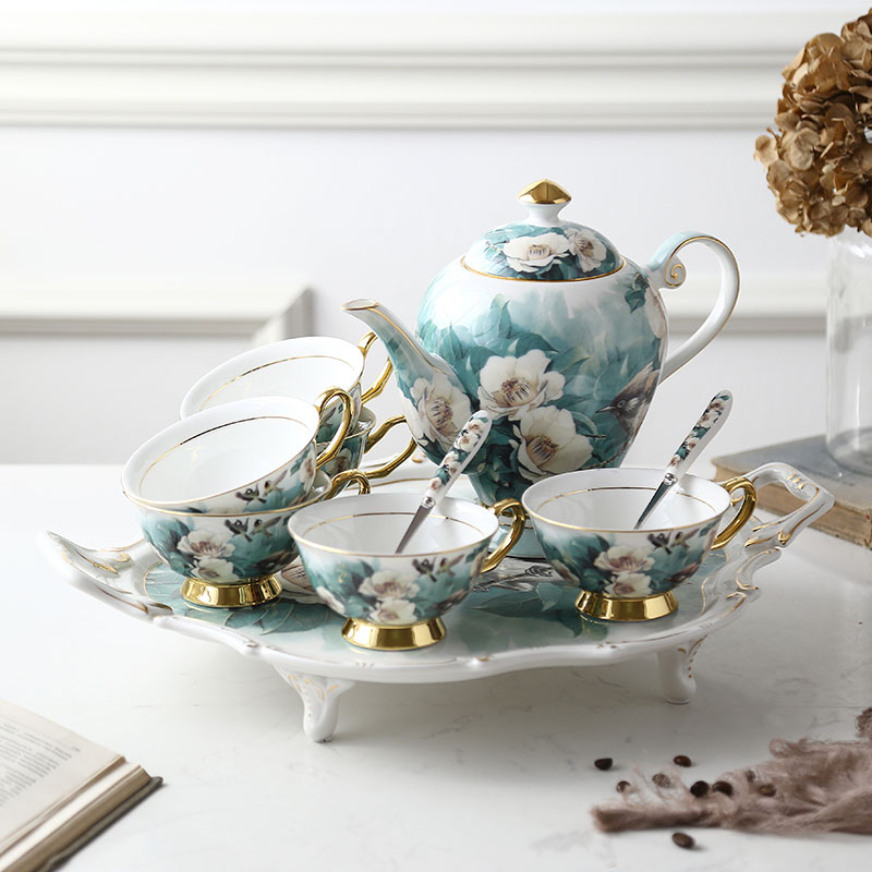 Rhododendron Autoric bone porcelain Lower afternoon tea set of tea tea set in English style Ceramic Coffee Cup Coffee With Dei