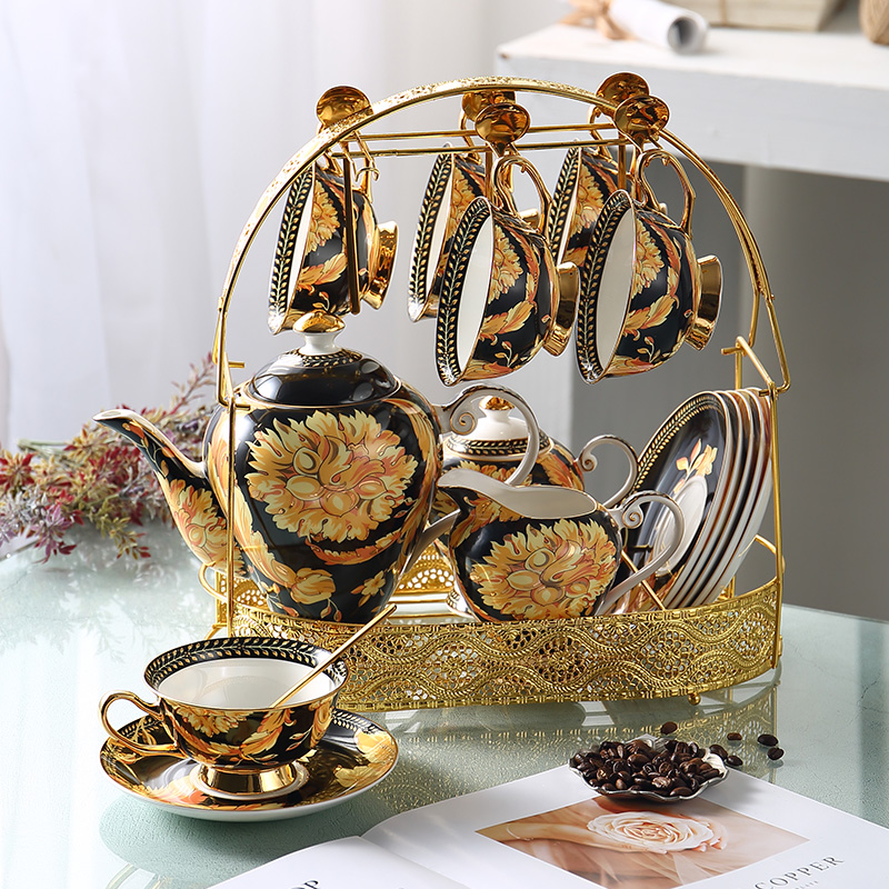 Coffee Furniture Suit European-style Bone Porcelain Coffee Cup Small Lavish English Style Living Room Home Afternoon Tea Tea Set Wedding Gifts