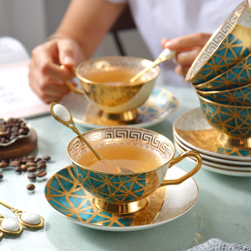 Beauty Avenue Coffee Cup European-style Little Extravagant Bone China Porcelain Flower Tea Cup Home English Style Light Lavish Delicate Afternoon Tea Cup Suit