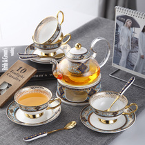 英式下午茶花茶壶套装欧式陶瓷煮水果茶壶茶杯套具蜡烛加热带过滤
