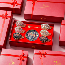 Beauty Avenue High face value Eurostyle coffee cup upscale delicate bone porcelain cup Lower afternoon tea tea set Suit Wedding Gift