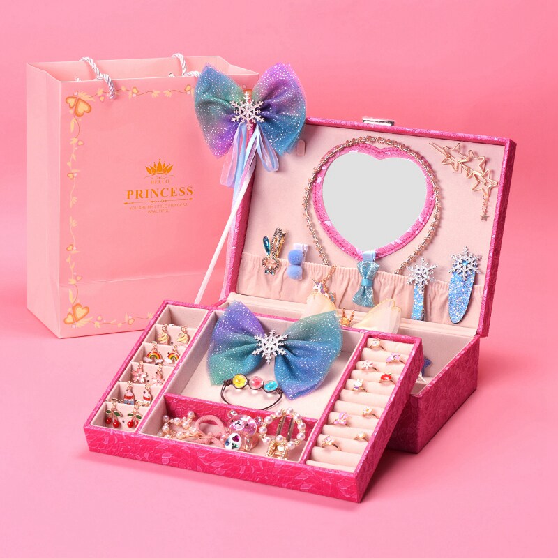 Child Cosmetics Non-toxic Suit Girl Toy Dresser Princess's first accessories box Baby Costume House Wine Ornament Gift Box