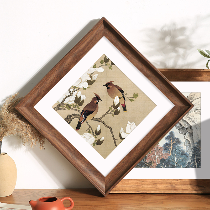 Square Picture Frame Empty Frame Wall Hanging Calligraphy Painting Chinese Painting Frame Mounting 38 Diamond Painting Embroidery Fortune Character Display Frame 33