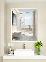  Nail-free mirror self-adhesive wall punch-free toilet wall-mounted glass wall-mounted toilet toilet bathroom makeup mirror