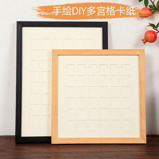 36/48 Grid Cardboard Photo Frame Handmade Art Work Frame Mounting Paper Quilling Solid Wood Frame Wall Hanging DIY Display