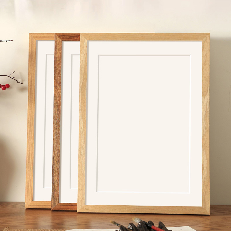 Chinese-Style Solid Wood Picture Frame, Empty Frame for Wall Hanging, Blank Frame for Mounting 4K, 8K Calligraphy, Chinese Painting, Brush Writing, A3, A4