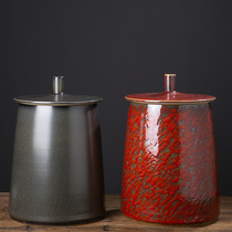 Jingdezhen Ceramic rice cylinder with lid household storage tank 102030 catty of tea cylinder imitation ancient moisture-proof and insect-proof rice barrel
