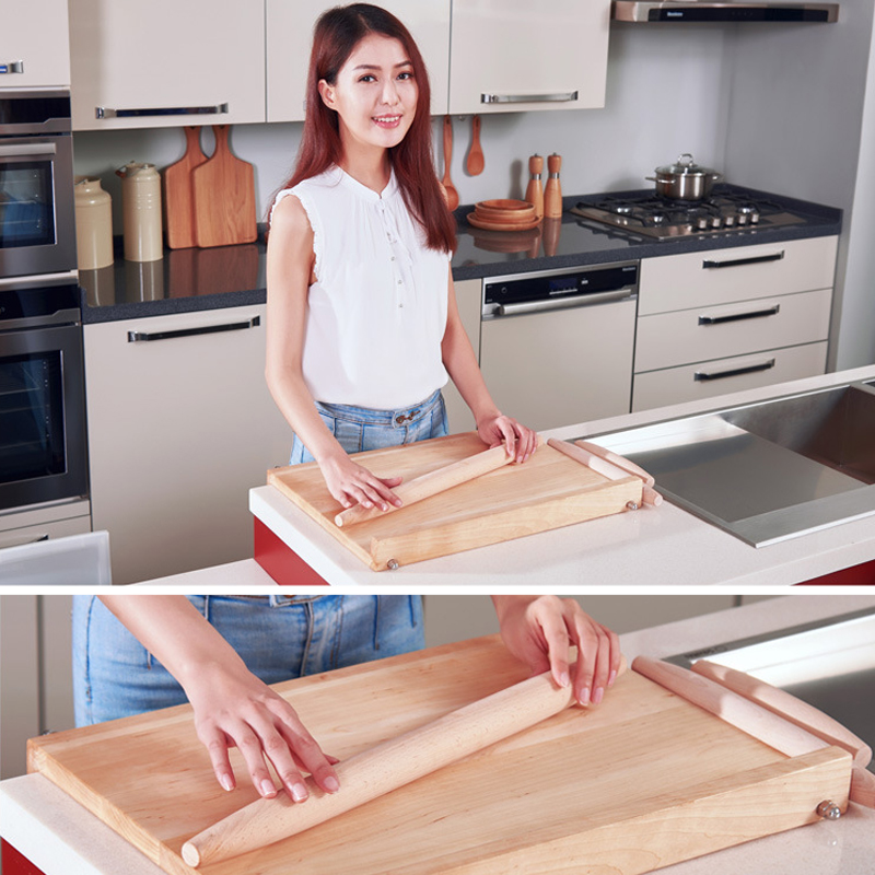 Solid wood large rolling pin Two pointed rolling pin Rolling dumpling noodle skin Paint-free rolling pin Baking tool
