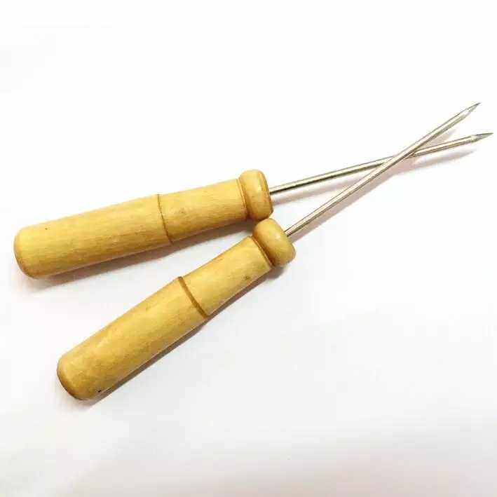 Office transparent drawing rod clip carrying artifact roll clip cone needle manual binding needle hook-free financial wooden handle awl