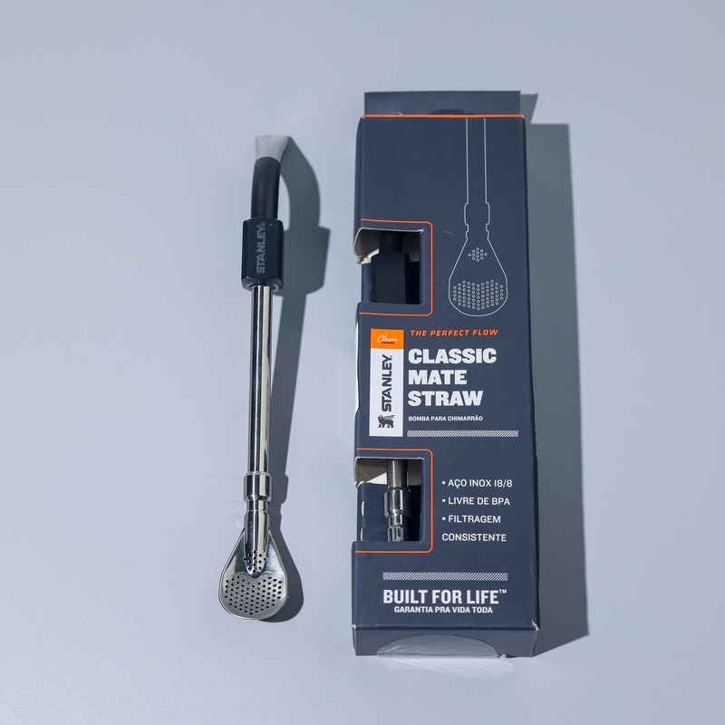Stanley Yerba Mate Tea Straw (Stainless Steel Filter Spoon Type) Black