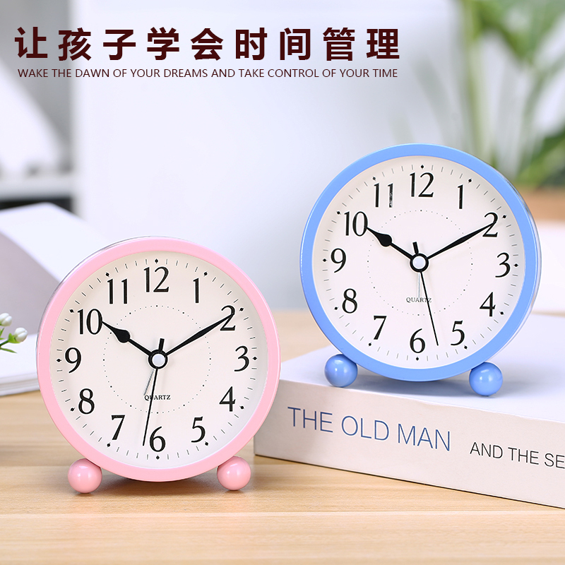 Simple alarm clock mute cute creative bedroom bedside wake up clock clock primary and secondary school students dormitory desk ornaments