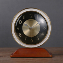 Lisheng light luxury clock solid wood mute living room desktop ornaments table clock New Chinese bedroom European clock quartz clock