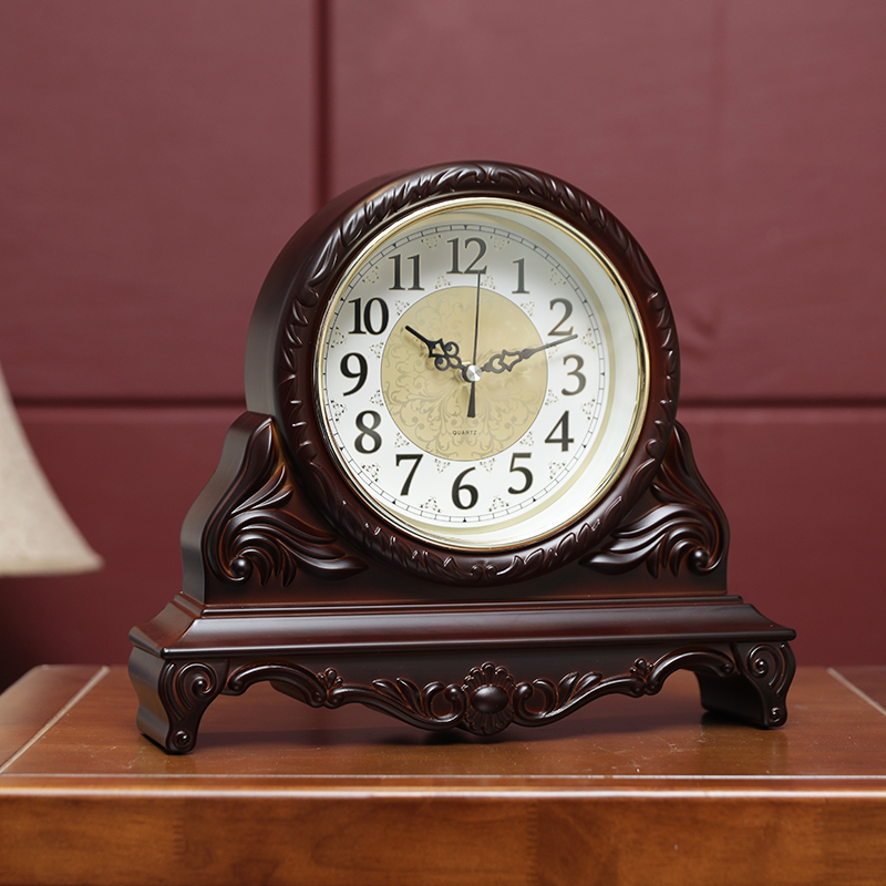 Atmospheric living room seat clock classic retro mute home non-solid wood sitting desktop TV cabinet restaurant wine cabinet decoration