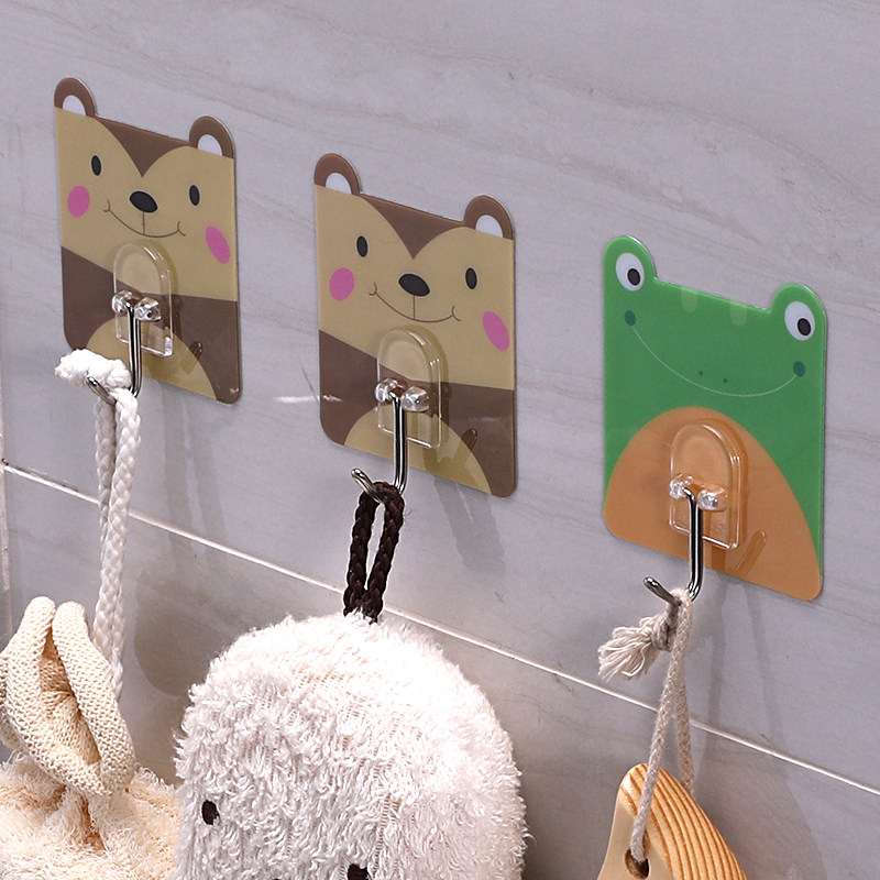 Free-to-punch sticky hook powerful adhesive sticker wall hanging stainless steel hook bearing kitchen bathroom wall No-mark adhesive