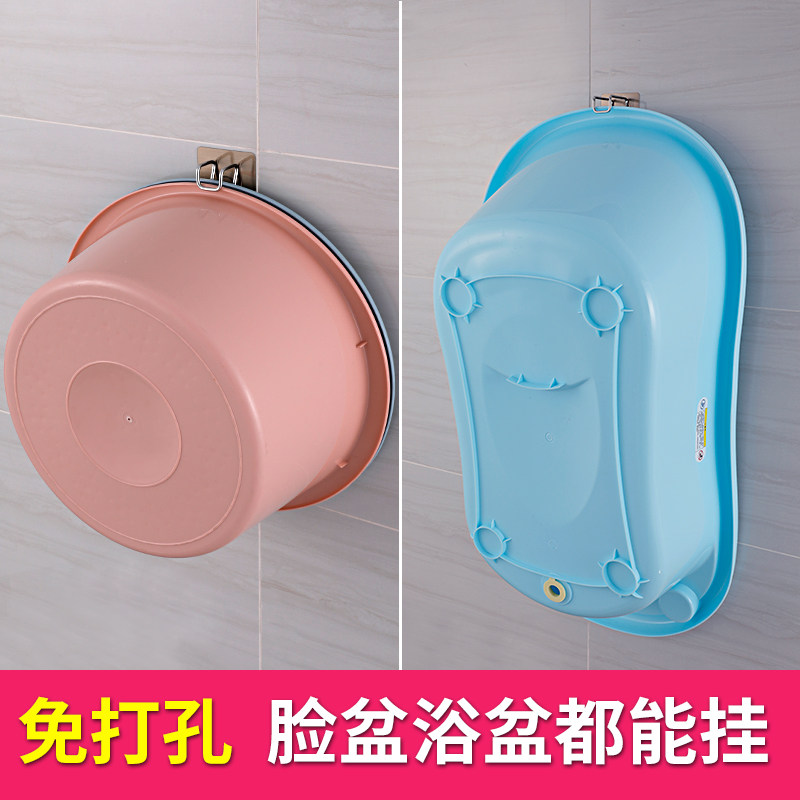 Kitchen Wall Wall Sticky Hook Suction Cups Bathroom Wall-mounted Hook Makeup Room Powerful Hook Free perforated washbasin hooks