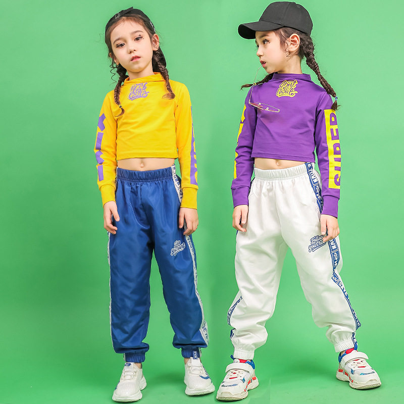 Children's street dance suit hip hop handsome hiphop to serve young girls jazz dance performance Costume Tide 6028