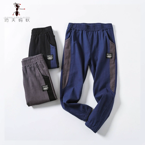 Весенние летние штаны для мальчиков, детское средство от комаров, 20 года, из хлопка и льна, подходит для подростков