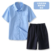 Точка -коллар синий с карманом+тибетские зеленые шорты