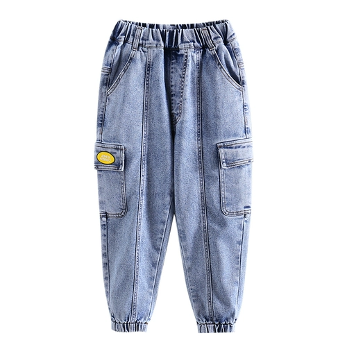 Детские весенние осенние джинсы для мальчиков, штаны, 2021 года, подходит для подростков, в западном стиле